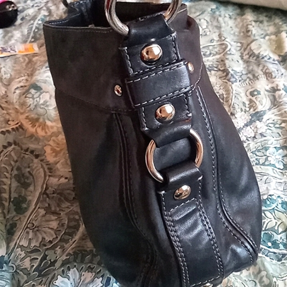 🖤 COACH Black Genuine Leather Hobo Style Shoulder Purse - Picture 3 of 16